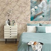 Картины и панно handmade. Livemaster - original item Oil painting on canvas Girl with white roses Romantic Portrait.. Handmade.
