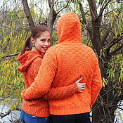 Винтаж handmade. Livemaster - original item Sweater for woman "Di Caprio" Orange. Handmade.