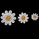 Embroidery applique patch field Daisies laced with petals, Applications, Moscow,  Фото №1