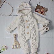 Одежда детская handmade. Livemaster - original item Knitted Romper Bear. Romper baby.. Handmade.