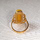 Order Amber Ring Natural amber Brass Gilding vintage USSR p. .18,5,. Aleshina. Livemaster. . Vintage ring Фото №3