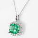 1.66tcw Cushion Emerald & Diamond Halo Pendant 14k, Emerald Necklace,B. Pendants. JR Colombian Emeralds (JRemeralds). Online shopping on My Livemaster.  Фото №2