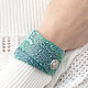 Leather bracelet Mint, Cuff bracelet, Ivanovo,  Фото №1