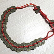 Фен-шуй и эзотерика handmade. Livemaster - original item Red Thread bracelet with 18 coins. Handmade.