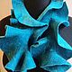 Order Felted turtleneck scarf with flounces Sea wave. FansFelt. Livemaster. . Scarves Фото №3