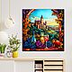 Order Painting stained glass Still life with grapes and wine. Landscape Fairy Castle. House of the Sun (irina-bast). Livemaster. . Pictures Фото №3