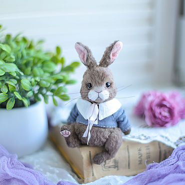 Купить мягкие мягкая игрушка заяц из натурального меха Holich Toys онлайн в Москве