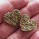 Order Earrings 'Hearts' brass. Jewelry and accessories by IRIS. Livemaster. . Earrings Фото №3