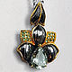 Necklace 'Orchid', green amethyst, silver 925, Pendant, Novaya Usman,  Фото №1