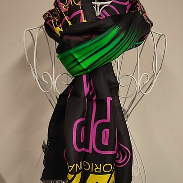 Аксессуары ручной работы. Ярмарка Мастеров - ручная работа Шелковый шарф Philipp Plein. Handmade.