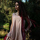 Order Pink Cream Linen Dress «Nixie». mongolia. Livemaster. . Dresses Фото №3