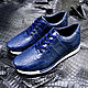 Sneakers made of genuine crocodile leather, in dark blue color!, Sneakers, St. Petersburg,  Фото №1