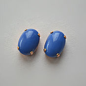 Материалы для творчества handmade. Livemaster - original item Vintage rhinestones 14h10 mm color Blue. Handmade.