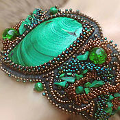 Украшения handmade. Livemaster - original item Broad green Forest with a beautiful bracelet with malachite, bronze beaded. Handmade.