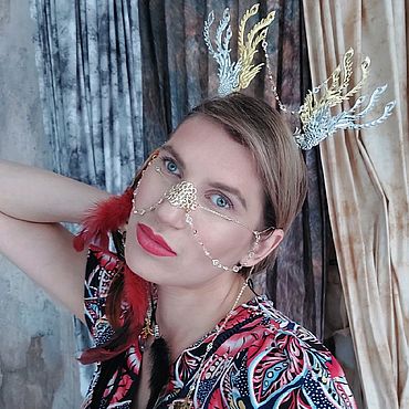 Фантастическая корона из металла "Шаман - Олень". SECRETGLASS by Lika (Lombric_brand). Украшения ручной работы - Ярмарка Мастеров Украшения ручной работы. Ярмарка Мастеров - ручная работа Фантастическая корона из металла "Шаман - Олень". Handmade.