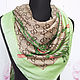 Silk womens scarf from fabric Gucci 'Monogram'. Shawls1. Platkoffcom. My Livemaster. Фото №4