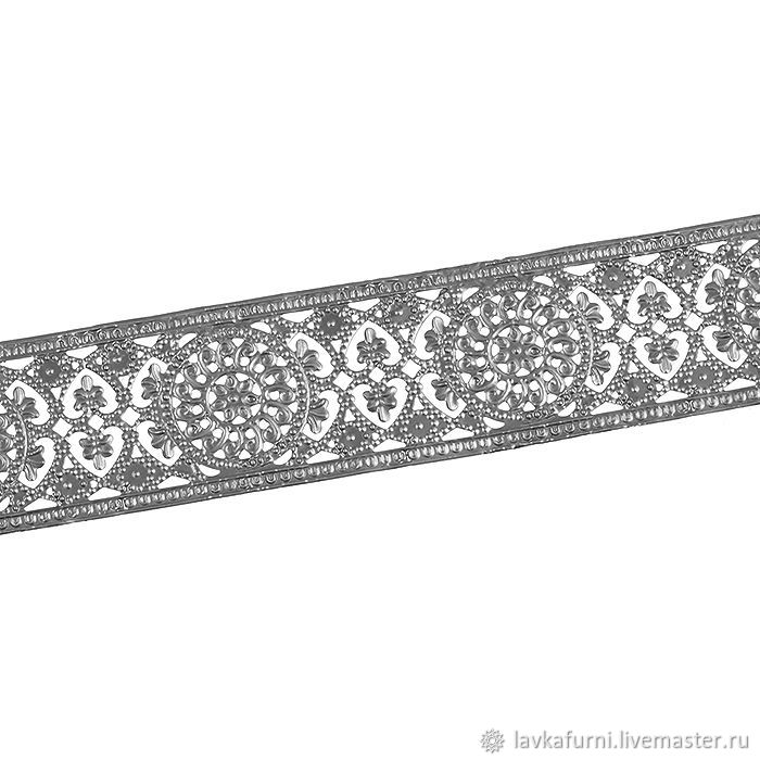 ОПТ 92,00! DL0011 Лента декоративная металлическая, филигрань 45мм, 1м ...