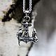 Pendant / Amulet Mjolner with Wolf and Voron Odin from jewelry steel, Pendants, Moscow,  Фото №1