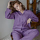 Home suit with trousers linen lilac. Home costumes. Delicate Clothing Store (Daria). Online shopping on My Livemaster.  Фото №2