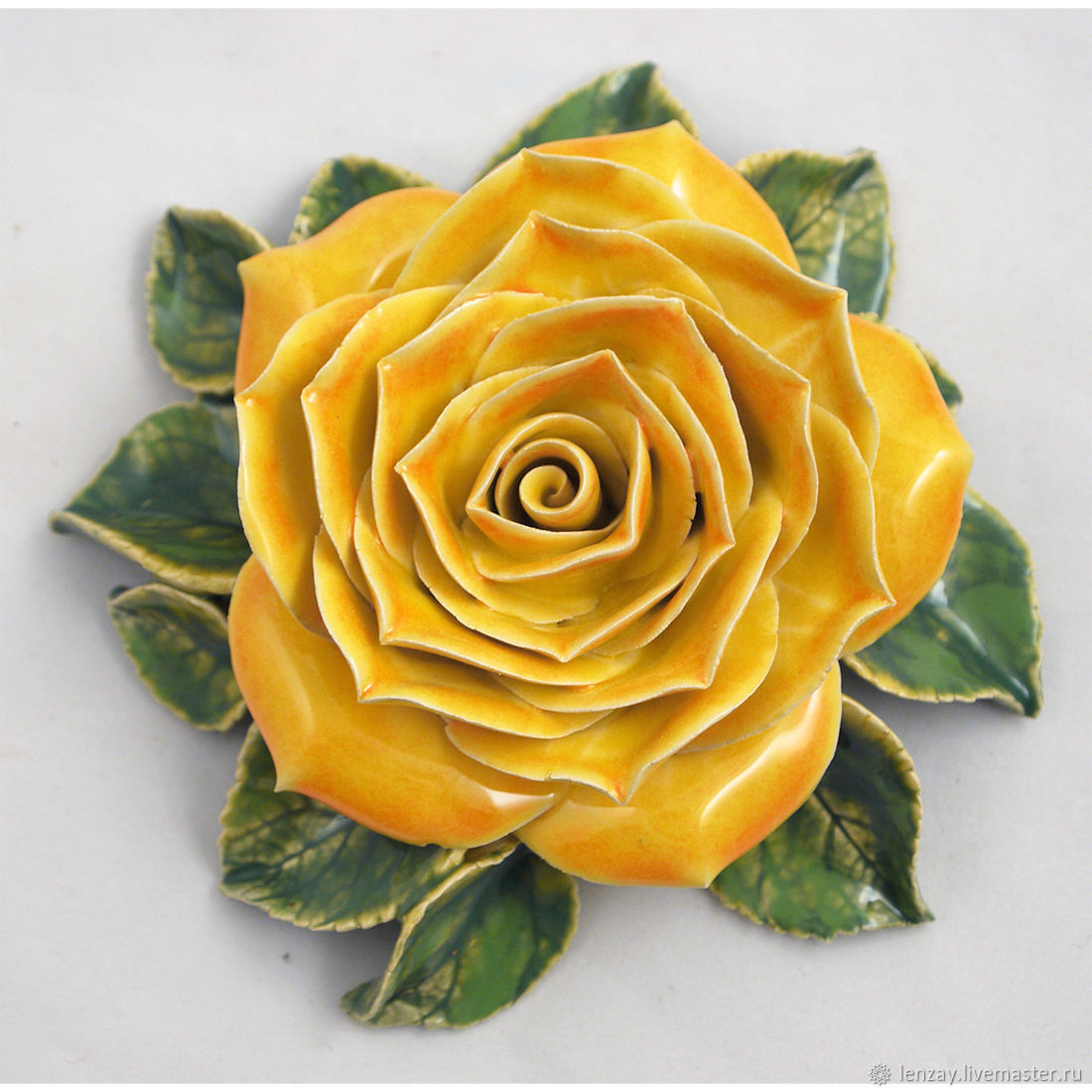 Керамическая роза для интерьера большая в интернет-магазине Ярмарка ...
