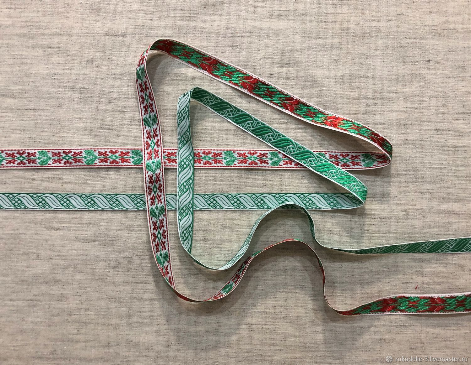 Лента для шитья 19-16мм -№4-4, набор 4 метра, из 2 видов по 2метра ...