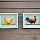 Oil paintings, diptych, 'Chicken stories', framed, Pictures, Nizhny Novgorod,  Фото №1