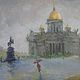 Заказать Петербург и Дождь Исаакиевский собор Открытка. Картины и куклы Ирина Капустина. Ярмарка Мастеров. . Картины Фото №3