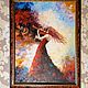 Картина маслом девушка со скрипкой (живопись мастихин), Картины, Москва,  Фото №1