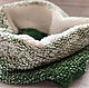 Снуд вязаный женский в один оборот бело-зеленый с градиентом. Снуды. Knit. Sock. Love. Ярмарка Мастеров.  Фото №5