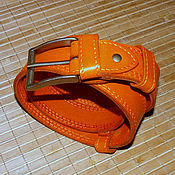 Аксессуары handmade. Livemaster - original item ORANGE Leather Belt
