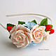 Headband with flowers and berries 'the Sweetness of a kiss'. polymer clay. Headband. Mozza-Flowers. Online shopping on My Livemaster.  Фото №2