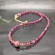 Women's beads made of natural cut ruby and rhodonite stones, Beads2, Moscow,  Фото №1