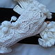Icicle fingerless gloves made of wool with silk ruffles, Mitts, Moscow,  Фото №1