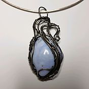 Украшения handmade. Livemaster - original item Pendant with blue agate. Handmade.