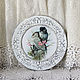 Round wall panel shabby chic ' Bird's trill'. Pictures. painting and decoupage from Marina (sovaj). My Livemaster. Фото №4