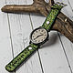 Ремешок для часов кожаный зелёный  18 20 22 Apple Watch с кварцем. Ремешок для часов. Natural-. Интернет-магазин Ярмарка Мастеров.  Фото №2
