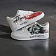 Кастомные кроссовки белые Nike Air Force 1 унисекс ручная роспись. Кроссовки. O-Go-Art.Кастомизация одежды и обуви. Интернет-магазин Ярмарка Мастеров.  Фото №2