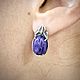 Серьги с натуральным чароитом в серебре. Серьги классические. JewelryStudioGem. Ярмарка Мастеров.  Фото №8