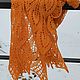 Большой жёлтый шерстяной ажурный шарф, палантин. Шарфы. IRINA GRUDKINA Handmade Knitwear. Интернет-магазин Ярмарка Мастеров.  Фото №2