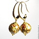 Earrings 'Golden peony' beads Tensha. Earrings. Granosdecostura (Granosdecostura). Online shopping on My Livemaster.  Фото №2
