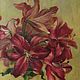 Dark pink lilies. Two thousand nineteen. Oil, canvas on cardboard. Pictures. Tatiana Chepkasova. My Livemaster. Фото №4