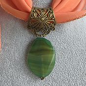 Украшения handmade. Livemaster - original item Pendant with a cut of agate. Handmade.