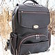 Men's leather backpack briefcase "The Lonely Bull" slim, Men\\\'s backpack, St. Petersburg,  Фото №1
