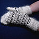 Order Women's knitted mittens White and black. Warm Yarn. Livemaster. . Mittens Фото №3