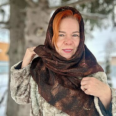 Аксессуары ручной работы. Ярмарка Мастеров - ручная работа Платок шаль Шоколад. Handmade.