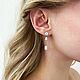Кафф с жемчугом , серьги с цепочками , длинные серьги. Каффы. Si Wedding Accessories. Интернет-магазин Ярмарка Мастеров.  Фото №2