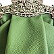 Сумка  из натуральной кожи  Зеленая. Классическая сумка. Art  Clutch. Интернет-магазин Ярмарка Мастеров.  Фото №2