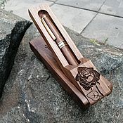 Канцелярские товары handmade. Livemaster - original item Wooden handle with engraving, gift, souvenir, any design. Handmade.