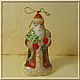 Porcelain hanging Christmas tree decoration 'Santa Claus'. Ded Moroz and Snegurochka. Classic porcelain (SZubova). Online shopping on My Livemaster.  Фото №2