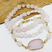 Украшения handmade. Livemaster - original item Set of bracelets made of rose quartz. Handmade.